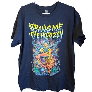 Bring me the Horizon Smoking Dinosaur SS Graphic Tee Large Black EUC